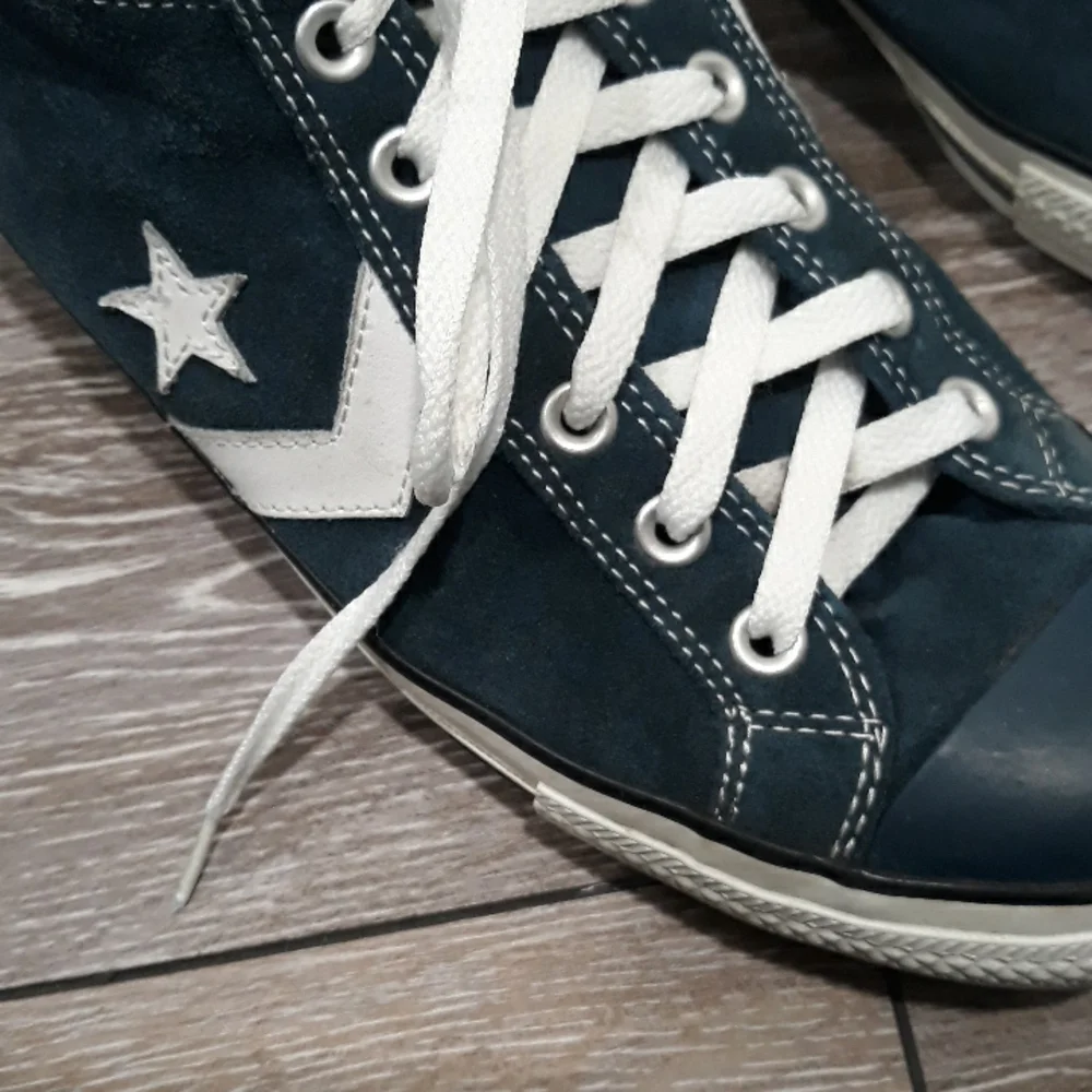 Converse mens blue suede and white leather high top sneakers. Size 10 - Picture 6 of 14